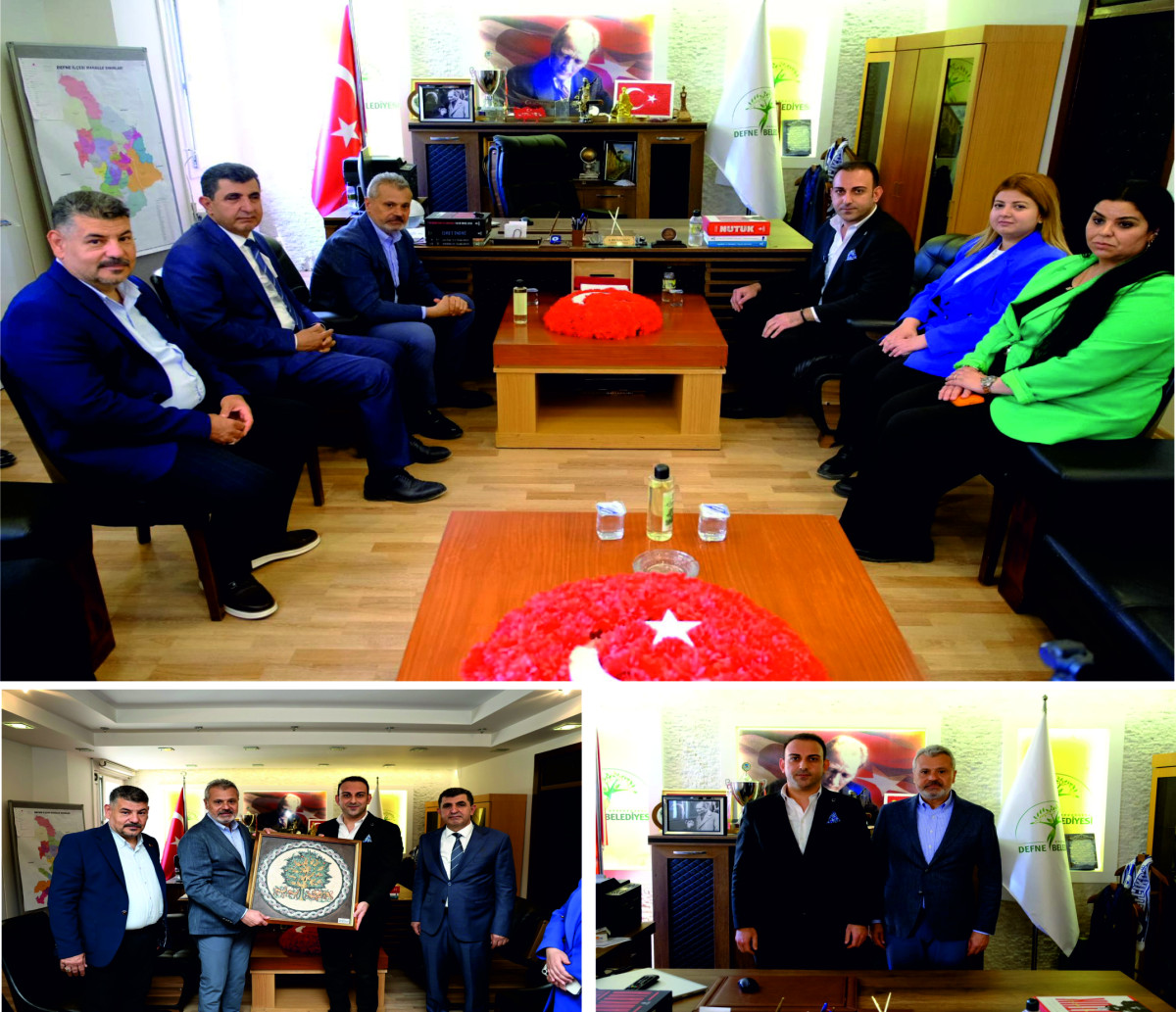 HBB BAŞKANI ÖNTÜRK VE AK PARTİ HEYETİ’nden DEFNE BELEDİYESİ’ne ZİYARET