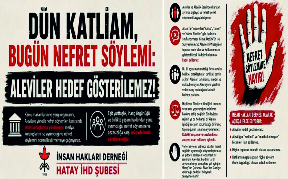 DÜN KATLİAM, BUGÜN NEFRET SÖYLEMİ: ALEVİLER HEDEF GÖSTERİLEMEZ